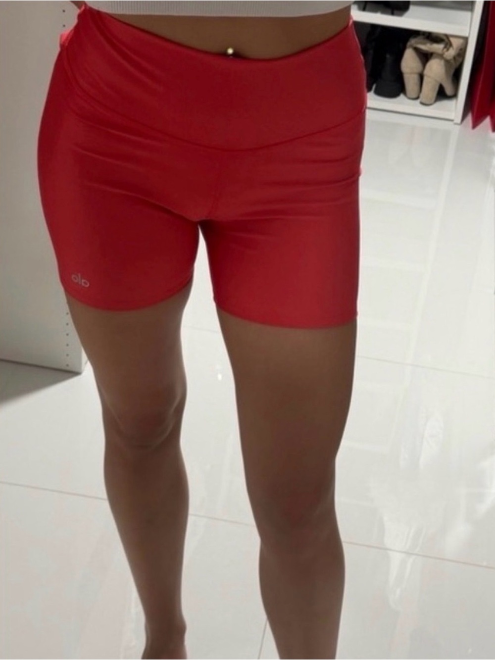 ALO Yoga Women’s High-Rise Red Bike Shorts